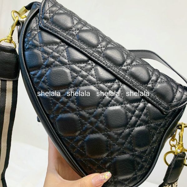 

designer women saddles tote bag diamond handbags shoulder bags black crossbody saddle embroidered strap small lady purses totes trend cross