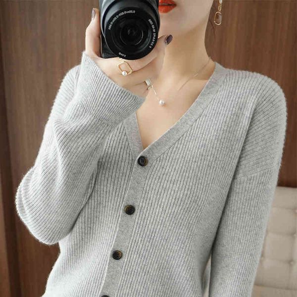 

women's sweaters szdyqh-cardigan spring and autumn 100%, pure wool, v-collar, women's sweater, loose fashion, knitted or crocheted, White;black