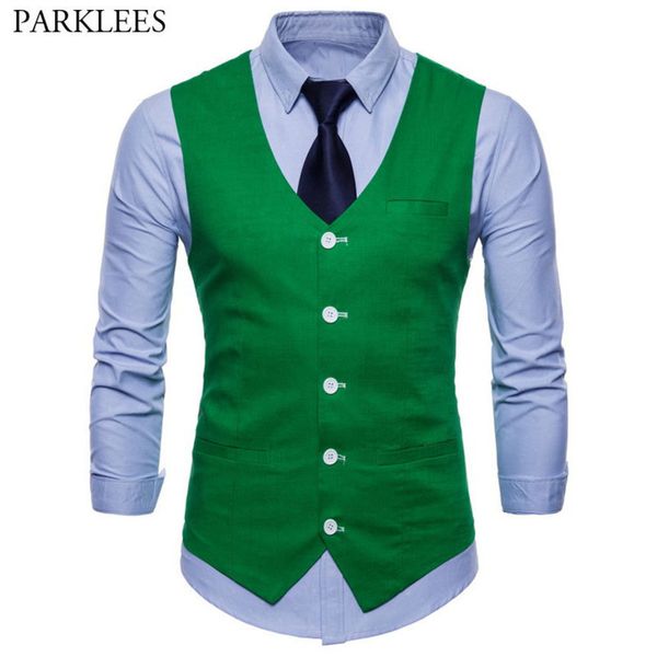 

linen cotton men's casual vt, 9-color busins cloth, green, spring, 2020, Black;white