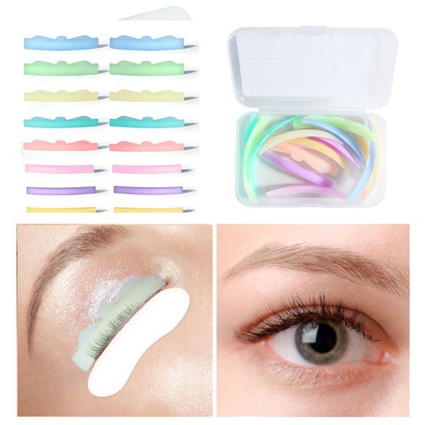 

false eyelashes 8 pairs silicone eyelash perm pad colorful recycling lashes rods shield lifting 3d curler accessories applicator tools