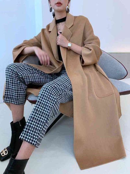 

women's wool & blends 2021 winter coat 100% autumn s and jacket korean clothing for manteau femme hiver wpy1421, Black