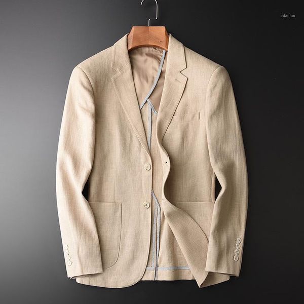 

men's suits & blazers blazer man 90% linen 10% cotton suit jacket spring autumn casual male single breasted size m-4xl #hx1806, White;black