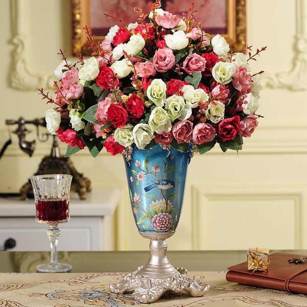 

art luxury flower vase european style manual creative ceramic living room ornaments jarrones decorativos home decor da60hp vases