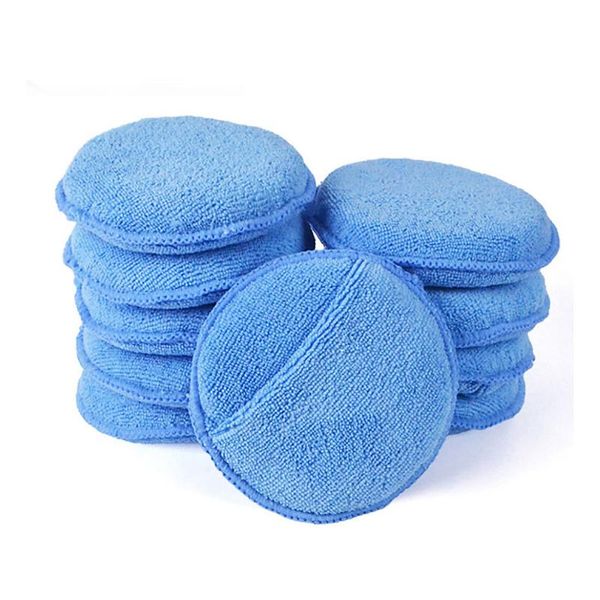

car sponge 10pcs 5-inch microfiber wax applicator pad ultra soft with finger pocket polish apply remover buff pads