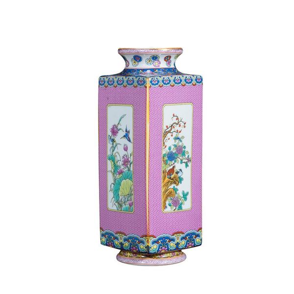 

vases jingdezhen ceramic vase ornaments antique enamel porcelain square round mouth gifts classical home