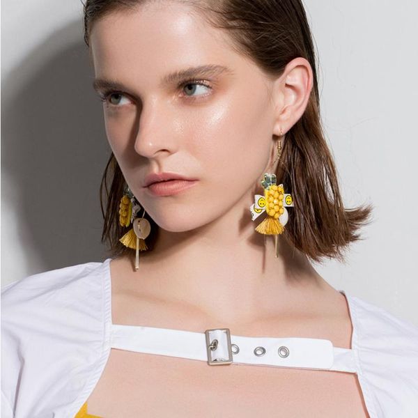 

long earings fashion jewelry vintage gold color earrings for women wedding statement hanging brincos dangle & chandelier, Silver