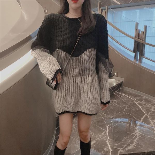 

women's sweaters oversize o-neck fashion brand plus size sweet casual knitted pullovers mash spring fall winter clothing, White;black