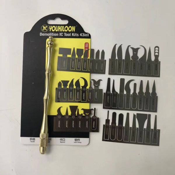 43 in 1 BGA Chip IC Knife Blade Remover Set di utensili manuali per la riparazione Rimozione della scheda madre dell'iPhone Scheda madre NAND CPU