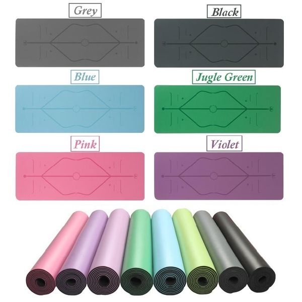 

yoga mats gray pu non-slip mat natural rubber exercise beginner assisted 5mm thick
