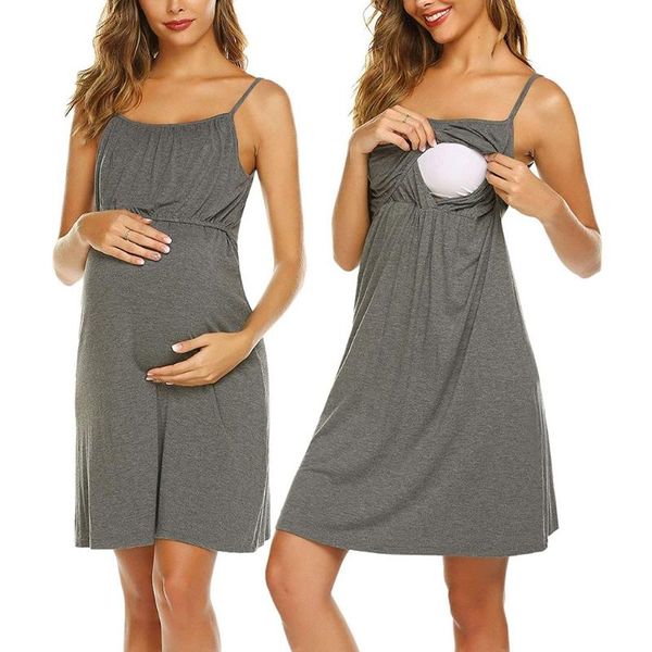 

maternity dresses pigiama da donna incinta, camicie notte, allattamento al seno, bretelle regolabili, abiti, abiti allattamento, eleganti ab, White