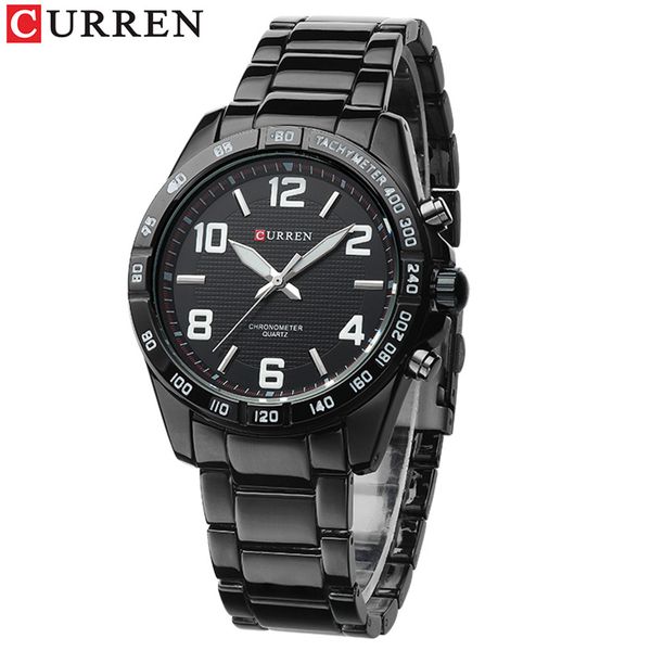 Curren homens de luxo marca relógio moda casual quartzo relógio de pulso spowlsteel e impermeável mens relógios relógio relogio masculino x0524