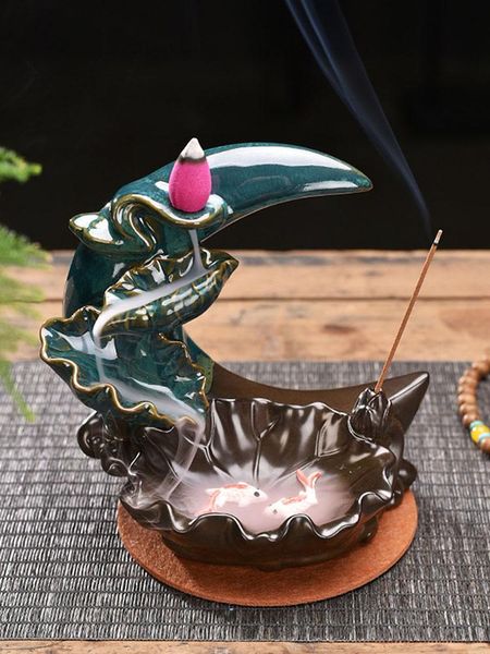 

fragrance lamps moon backflow incense cone holder office waterfall burner beautiful women sitting ceramic cense