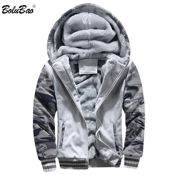 

bolubao winter men casual hoodies men's thick warm hooded sweatshirts brand clothing camouflage hoodie sweatshirt male 210518, Black
