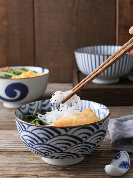 

japanese bowl rice soup dish plate multi patterned ceramic underglaze exquisite household made in japan bowls