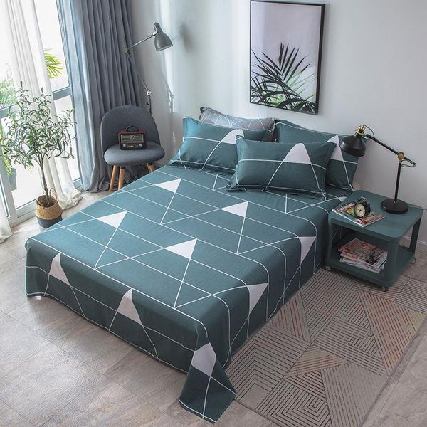 

sheets & sets 100% cotton geometric flat sheet for children adults single double bed bedsheets (no case) xf704-29