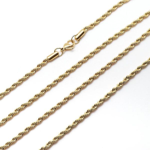 

chains punk stainless steel oval necklace for men women curb link chain chokers braided rope with lobster claw clasp 1pc, Silver