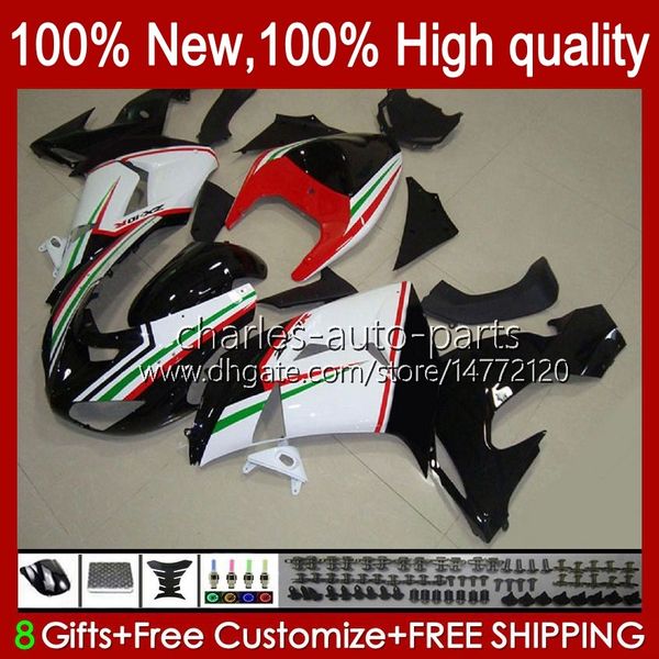 Motorfiets Stroomlijnkappen Voor KAWASAKI NINJA ZX-10R ZX1000 ZX 10R 10 R 1000 CC 2006-2007 Carrosserie 14No.50 ZX1000C ZX10R 06 07 ZX1000CC 1000CC 2006 2007 Bodys kit wit rood