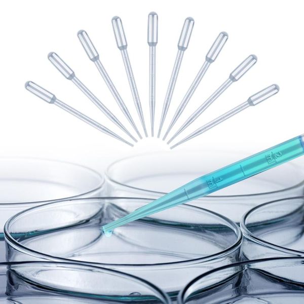 

lab supplies 100pcs 3ml pipettes plastic safe disposable graduated pasteur pipette dropper polyethylene laboratory tools