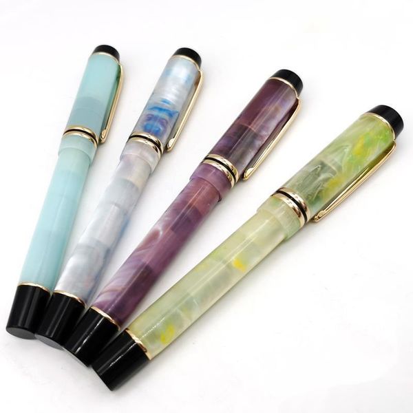 

celluloid nature caligraphy fountain pen xylonite daily screw cap gift office business colorful marble pens