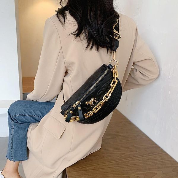 

trendy shoulder bags for women handbag with chain wild crackle print collection waist
