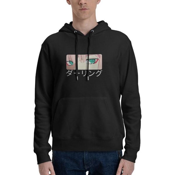 

men's hoodies & sweatshirts graphic hoodie cozy darling in the franxx zero two manga print cool pullover autumn long sleeve streetwear, Black