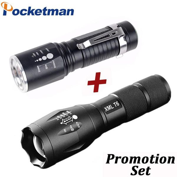 

high bright e17 4200 lumens xm-l t6 led 5-mode zoomable linternas torch by 1*18650 or 3* flashlights torches