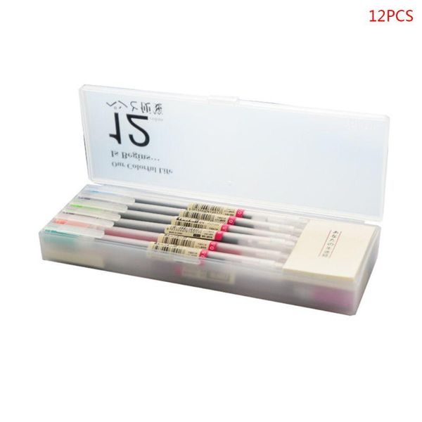 

gel pens 12 pcs/lot 0.5mm pen color ink maker for school stationary office writing tool gift supply colours with case