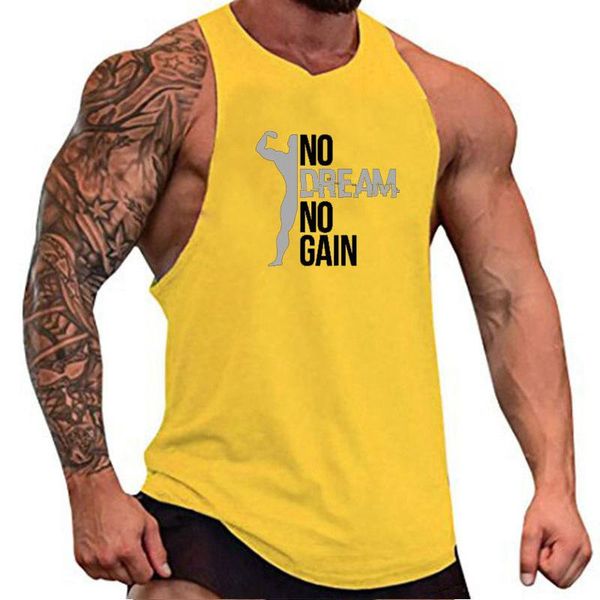 

men' tank tide brand bodybuilding clothing vest leisure gym muscle exercise running sports breathable quick-drying sleeveless shirt, White;black