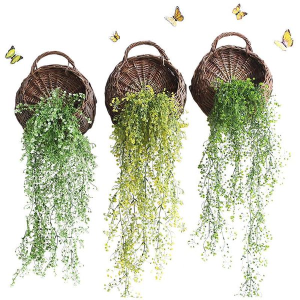 

decorative flowers & wreaths artificial fake silk flower vine garden decoration hanging garland plant home wedding fast delivery