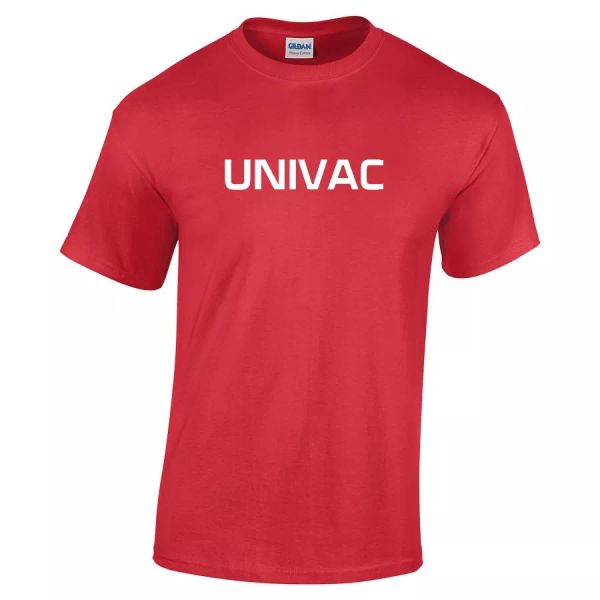 

univac t-shirt vintage computer shirt geek cotton blue black white red s - 5xl, White;black