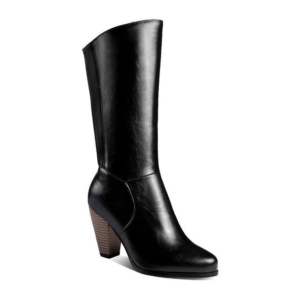 

boots heel sharp woman tide women's shoes 2021 season high, Black