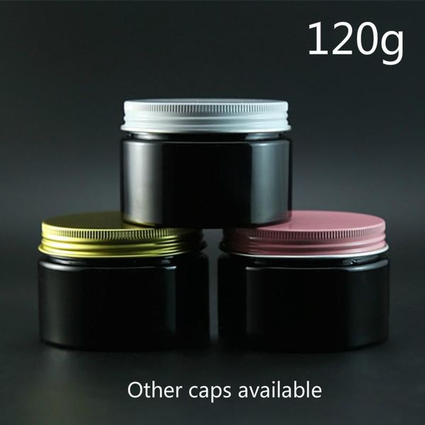 

storage bottles & jars 120g empty black plastic cosmetic jar refillable cream lotion bottle mask powder candy spice packaging container