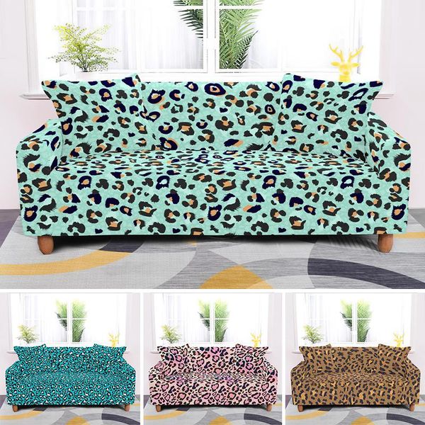 

chair covers leopard style l shape sectional sofa cover for living room elastic non-slip couch slipcover universal 1/2/3/4 seater