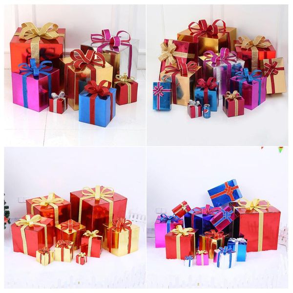 

gift wrap 3pcs diy christmas boxes with rope handle candy box apple paper container for eve