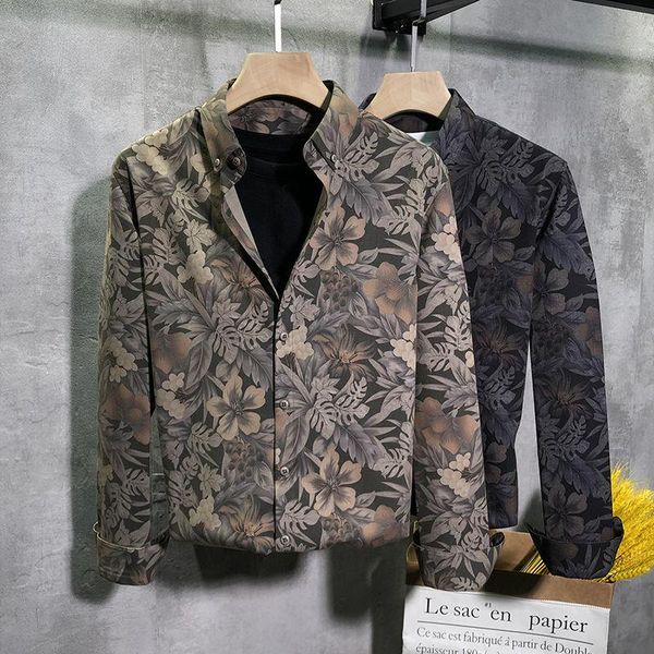 

men's hoodies & sweatshirts autumn printed shirt korean-style chic and unique slim-fit long-sleeved youth handsome casual fashion, Black