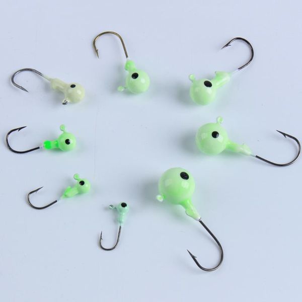 

glow jig head fishing hooks lures hard bait for worms shrimp freshwater saltwater heads tackle hook