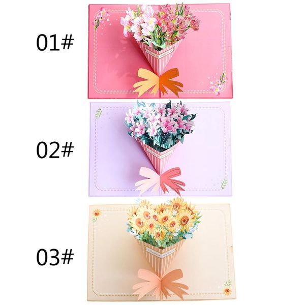 

greeting cards 3d -up sunflower lily card for birthday mother's day wedding party