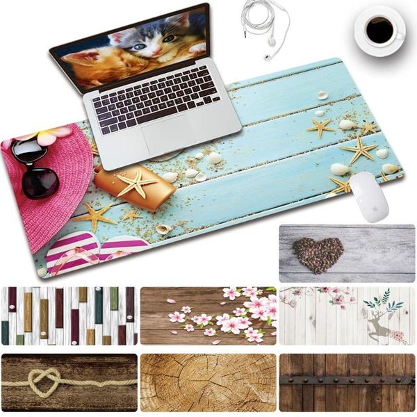 

mouse pads & wrist rests pad gaming gamer computer wood grain pattern large portable pu leather laptable desk mat mousepad