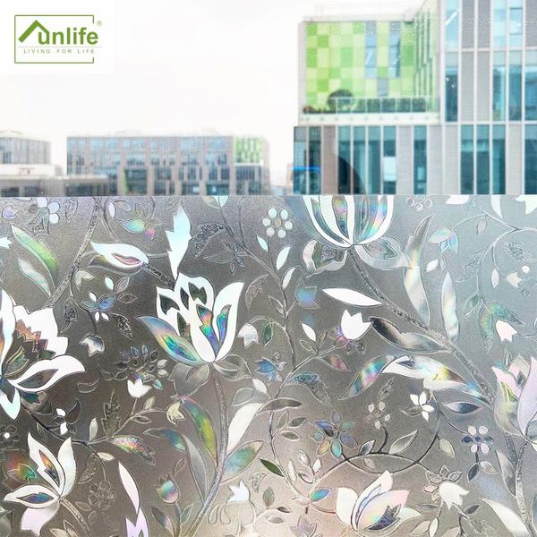 

window stickers funlifeÂ® 3d tulip glass self-adhesive uv resistance membrane film waterproof home door for