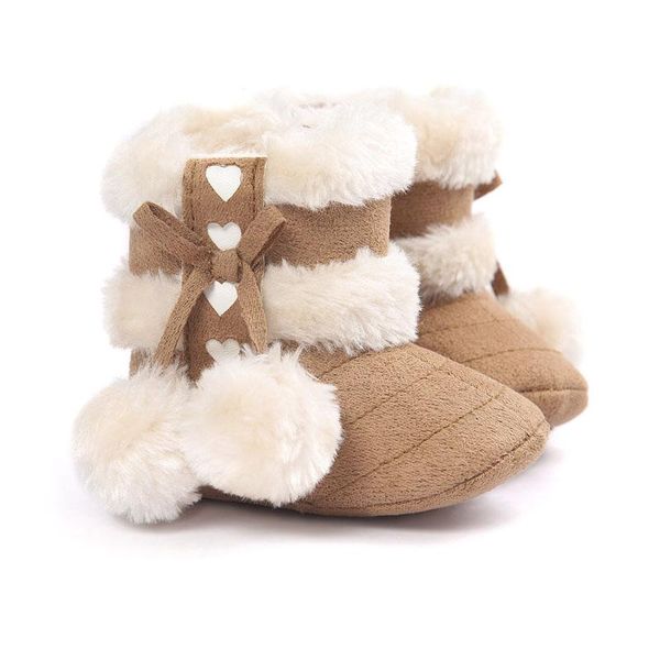 

first walkers winter snow boots for baby girls super warm cotton cloth shoes girl babies bowknot balls princess footwear