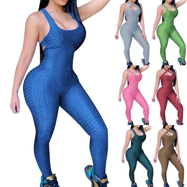 

women's leggings fashion elasticity push up gym clothing large size backless exercise fitness pants skinny jumpsuit indoor activities, Black
