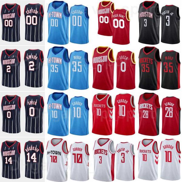 

75th anniversary print basketball jalen green jersey 0 jaesean tate 8 alperen sengun 28 christian wood 35 eric gordon 10 kevin porter jr 3 d, Black;red