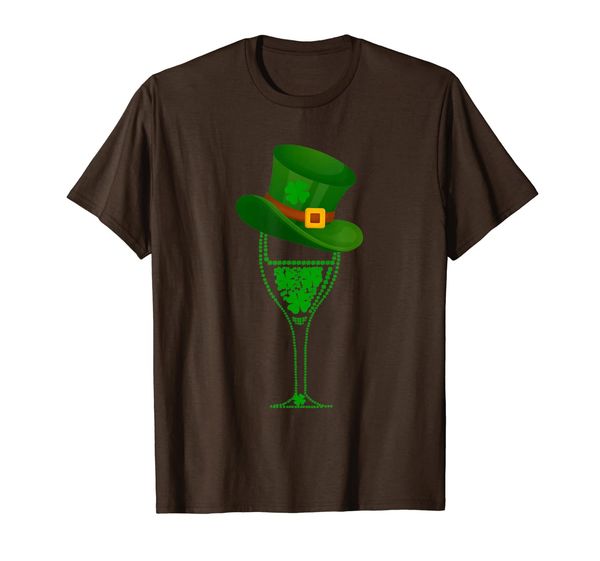 

wine glass drinking st patrick's day event shirt, White;black