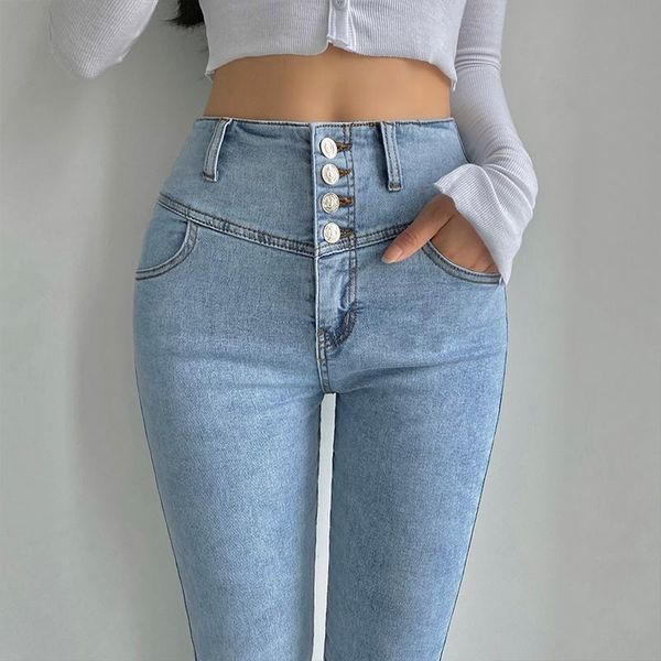

women's jeans womengaga 2021 autumn high waist slim skinny stretch pencil pants trousers denim korean women cool 05u3, Blue