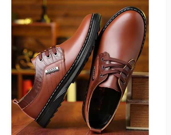 

men's shoes spring and autumn flat bottom pointed end @132, Black