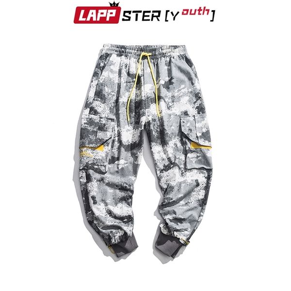 Lappster Men Streetwear Camo Грузовые брюки Мужские Корейские Моды Хараджуку Жулки Мода Track Старинные спортивные штаны 210420