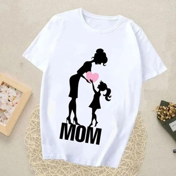 

women's t-shirt women plus size harajuku summer super mom print ladies casual loose short-sleeved white bottoming shirts