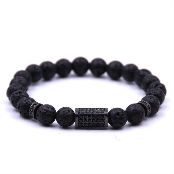 

beaded, strands classic bead bracelet men women fashion stone beaded charm vintage for, Black