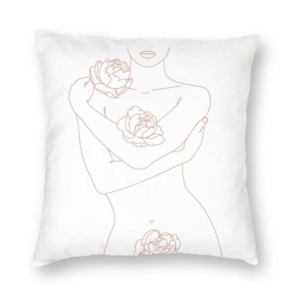 

cushion/decorative pillow personalized line wall woman's body shape artwork square case home decor printed abstract sketch cushion cove