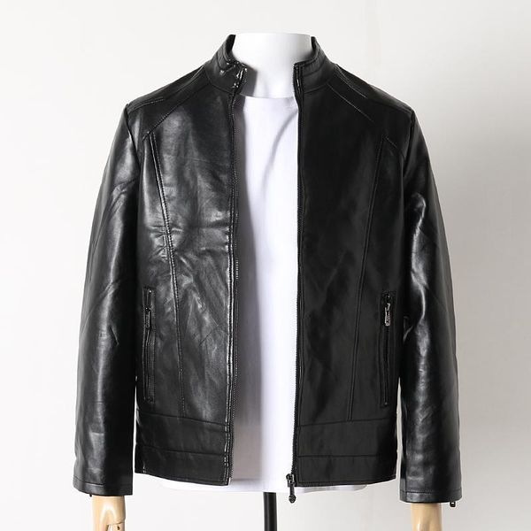

men's jackets washed pu leather coats stand collar slim motorcycle jacket autumn casual short outerwear, Black;brown
